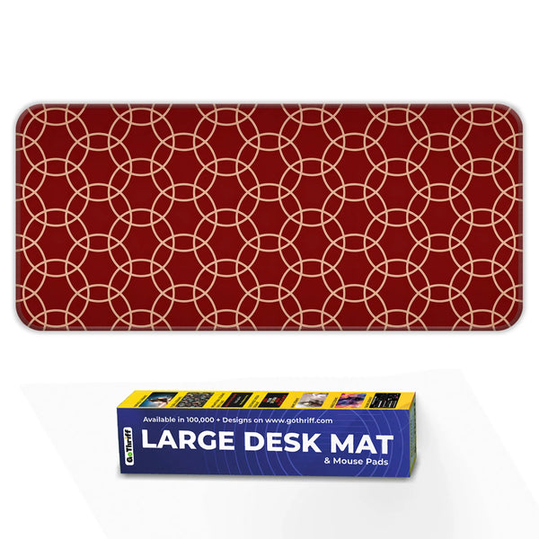 Red Geometric Circle Minimalist Modern Design Deskmat