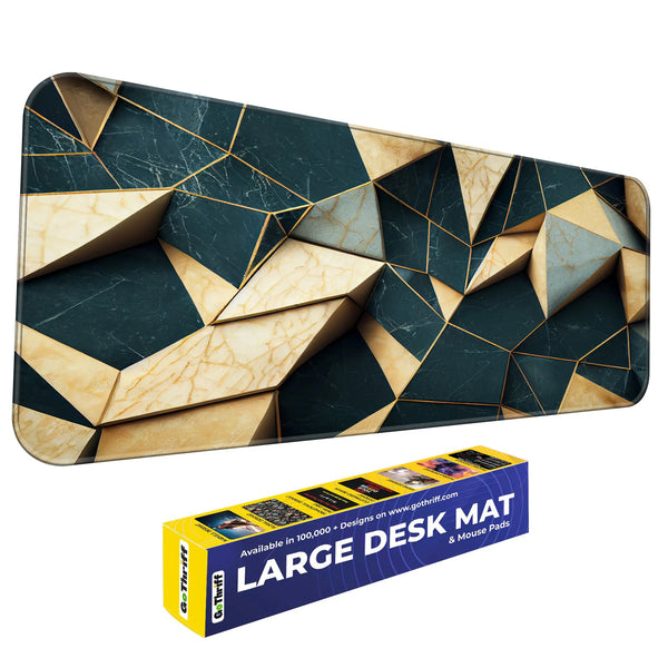 3D Marble Abstract Luxury Geometric Pattern Deskmat
