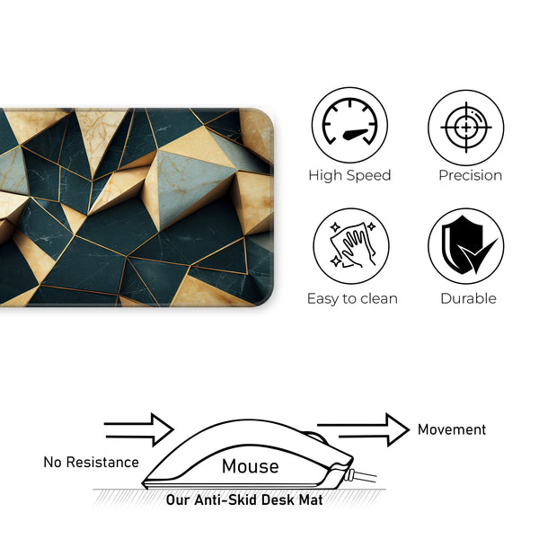 3D Marble Abstract Luxury Geometric Pattern Deskmat