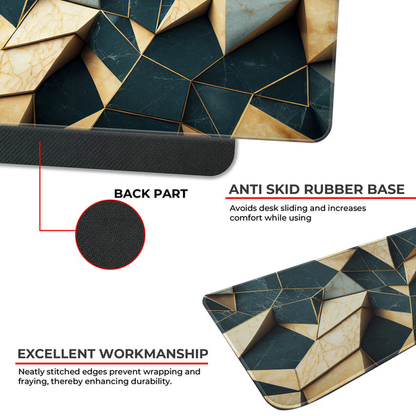 3D Marble Abstract Luxury Geometric Pattern Deskmat