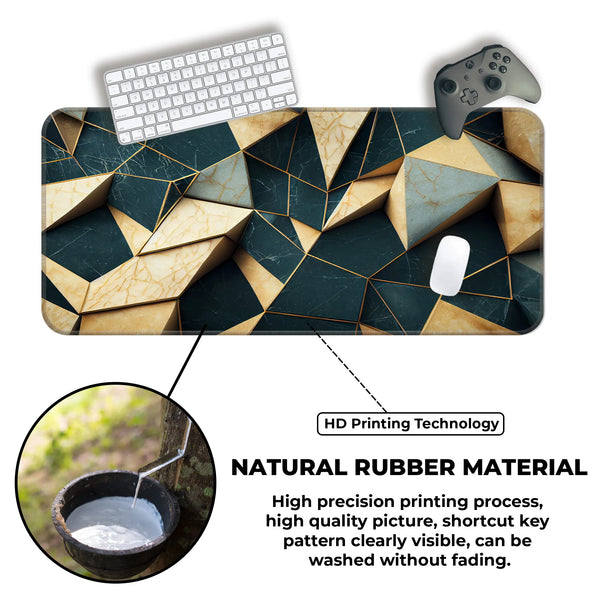 3D Marble Abstract Luxury Geometric Pattern Deskmat