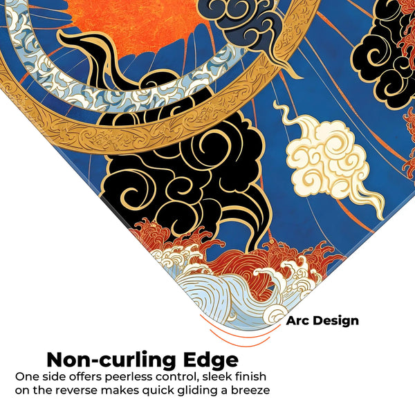 Oriental Sun & Cloud Traditional Asian Art Inspired Deskmat