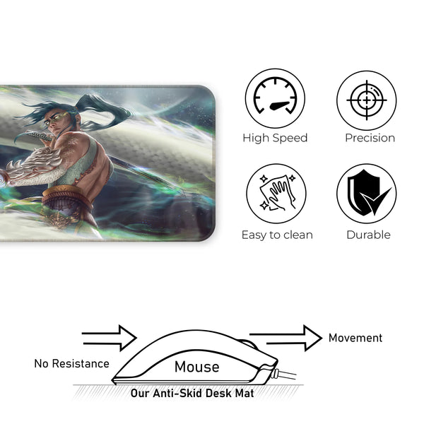 Fantasy Samurai Warrior Sword Art Battle Deskmat