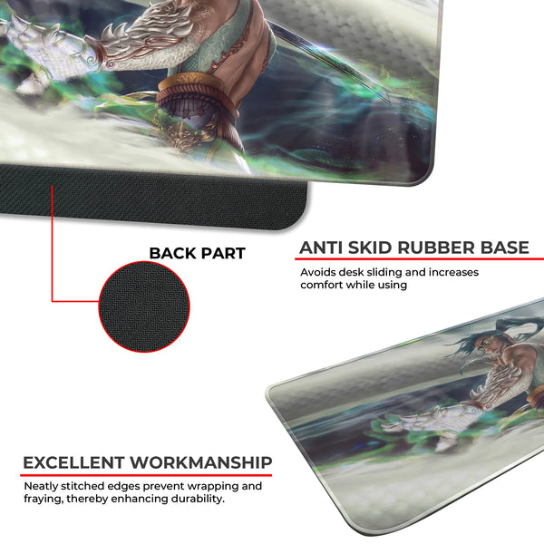Fantasy Samurai Warrior Sword Art Battle Deskmat