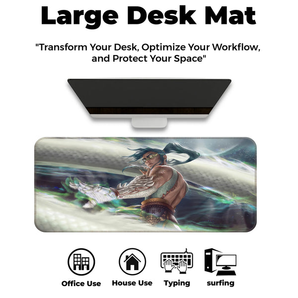 Fantasy Samurai Warrior Sword Art Battle Deskmat