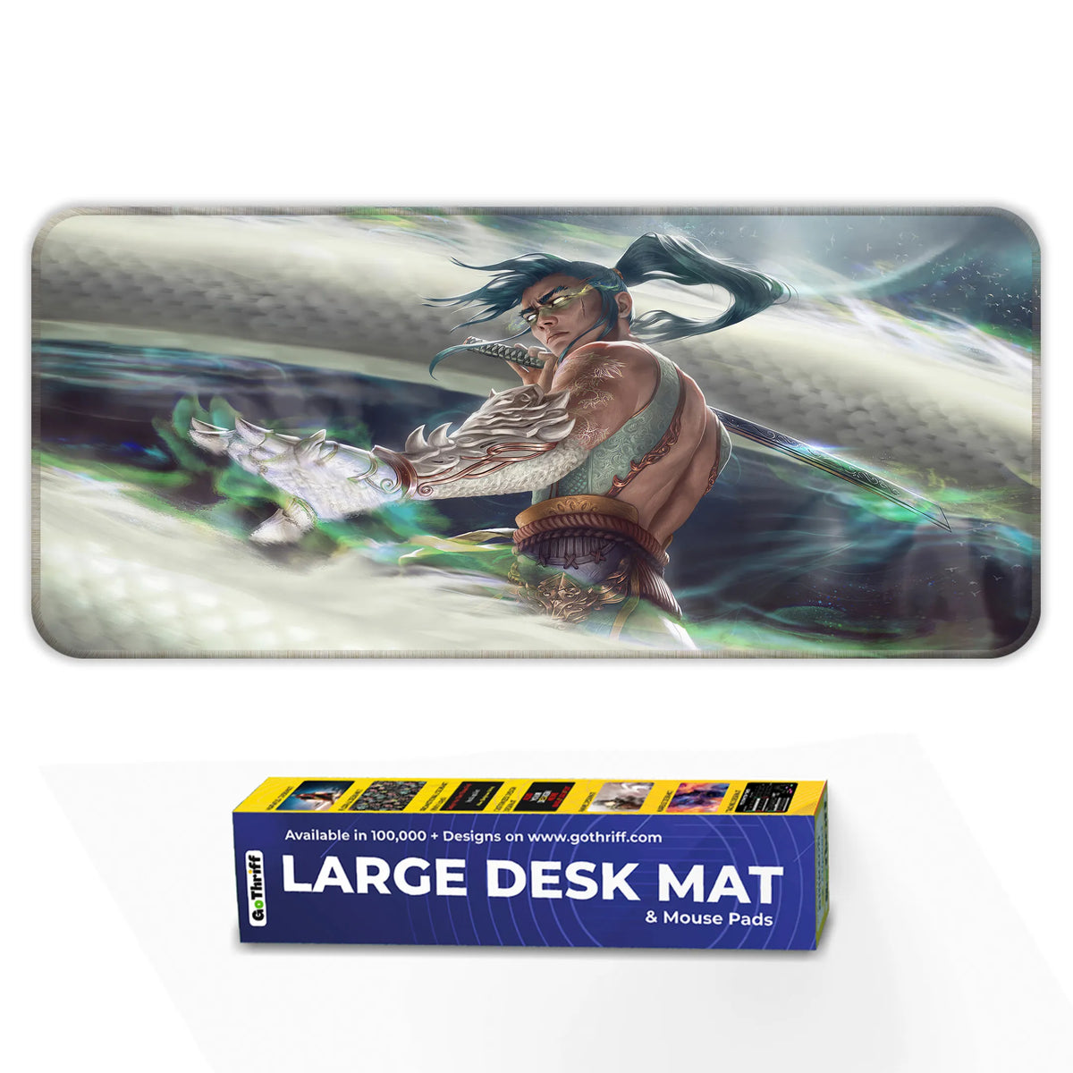 Fantasy Samurai Warrior Sword Art Battle Deskmat