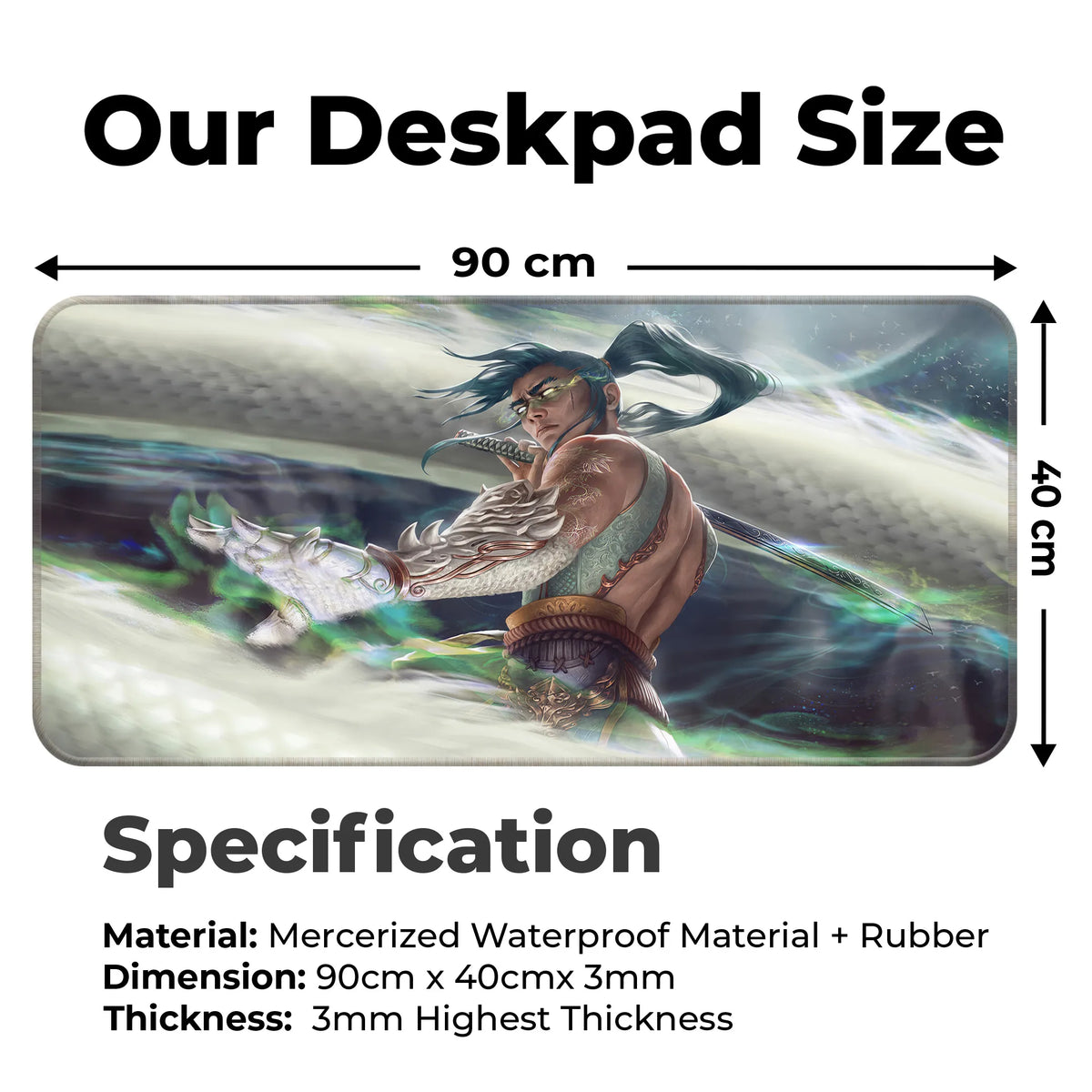 Fantasy Samurai Warrior Sword Art Battle Deskmat