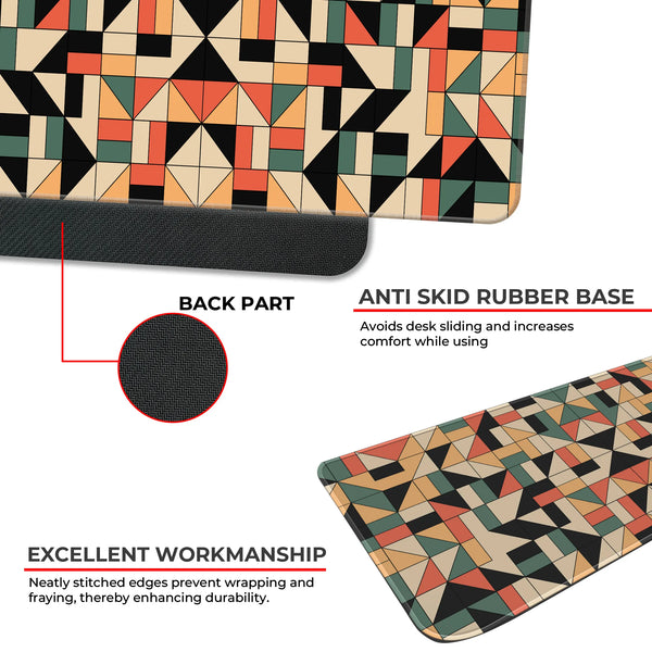Retro Geometric Abstract Colorful Pattern Deskmat