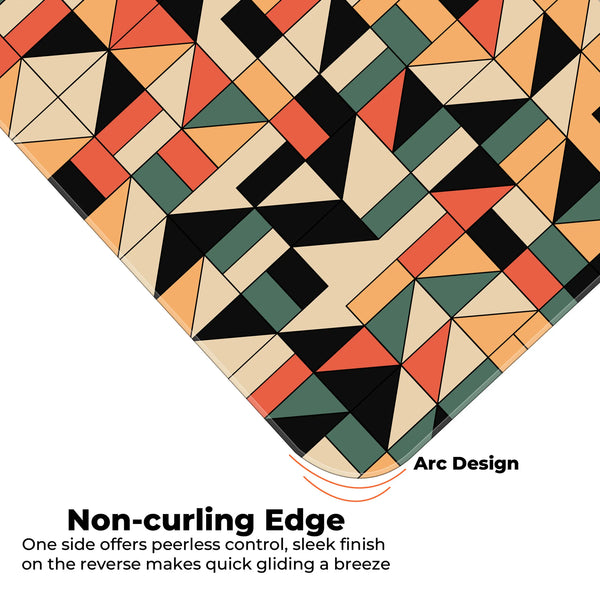 Retro Geometric Abstract Colorful Pattern Deskmat