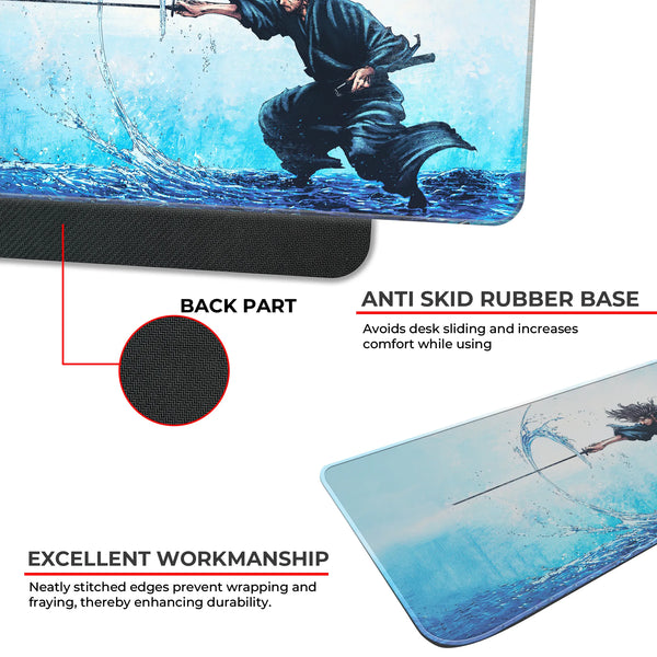 Samurai Water Slash Japanese Anime Art Deskmat