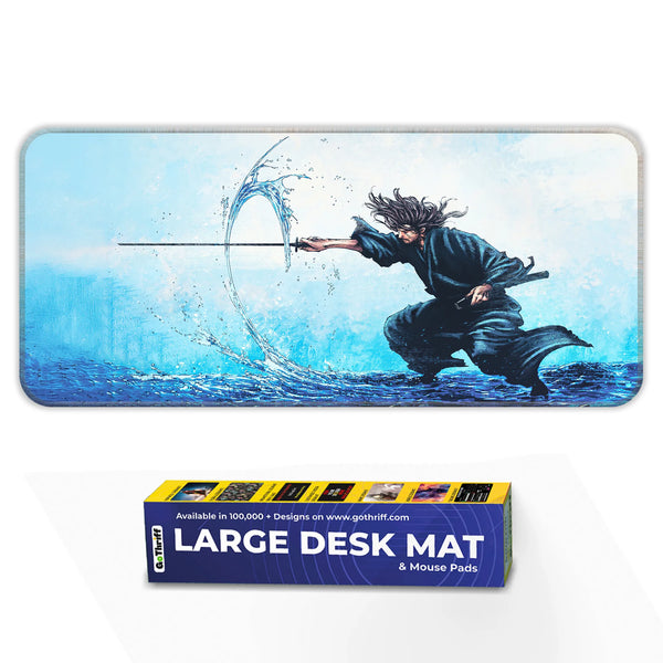 Samurai Water Slash Japanese Anime Art Deskmat
