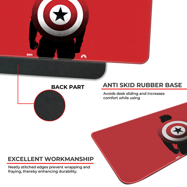 Hero Shield Red Silhouette Comic Art Deskmat