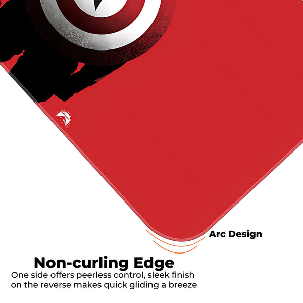 Hero Shield Red Silhouette Comic Art Deskmat