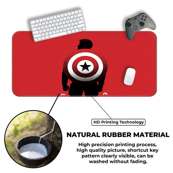 Hero Shield Red Silhouette Comic Art Deskmat