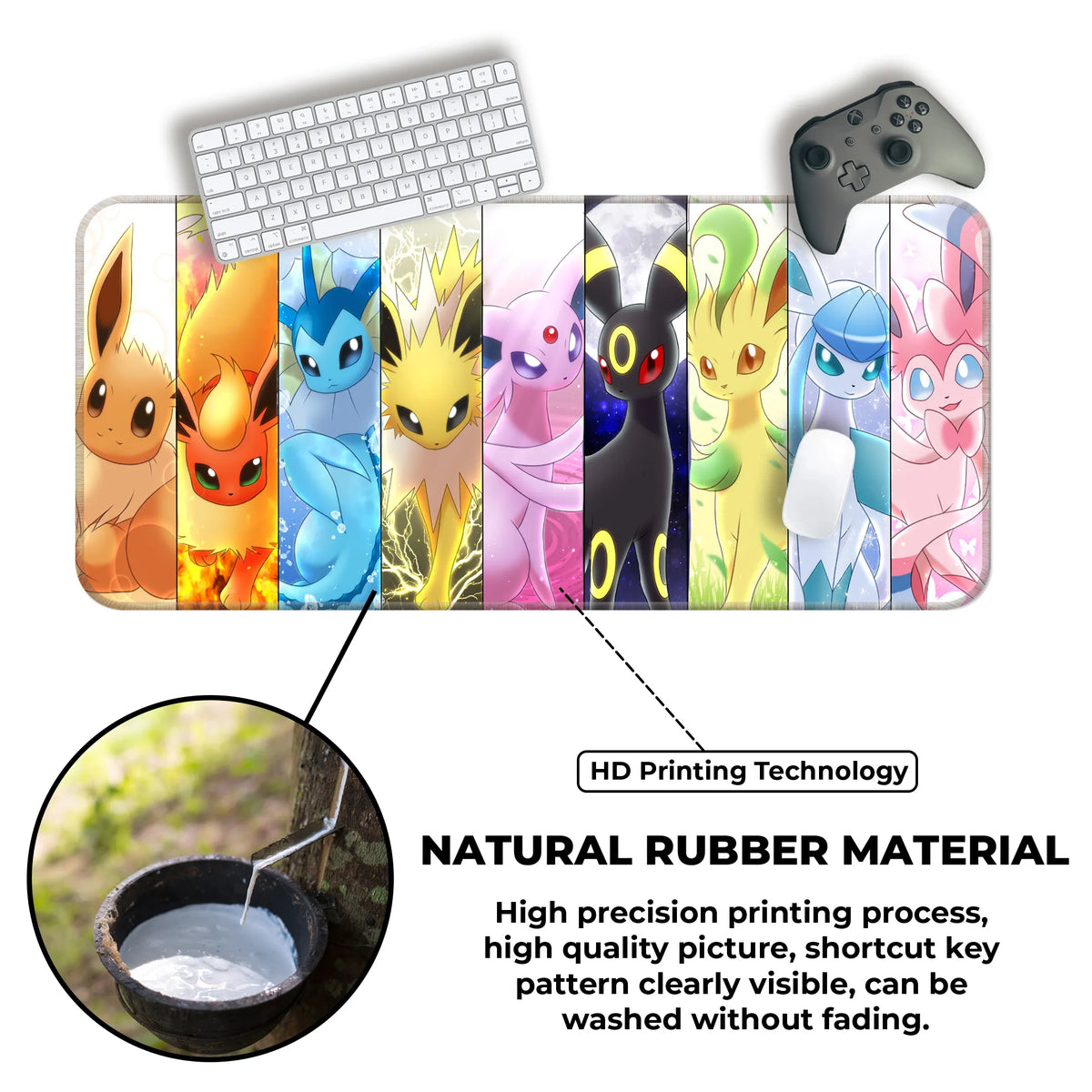 Eevee Evolutions Anime Character Art Deskmat