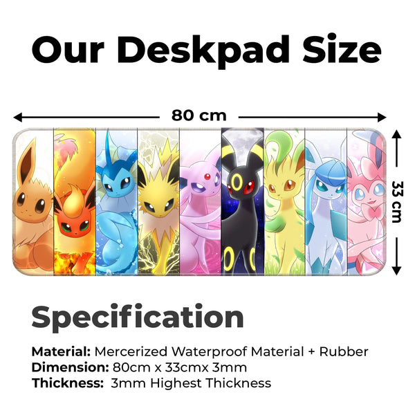 Eevee Evolutions Anime Character Art Deskmat