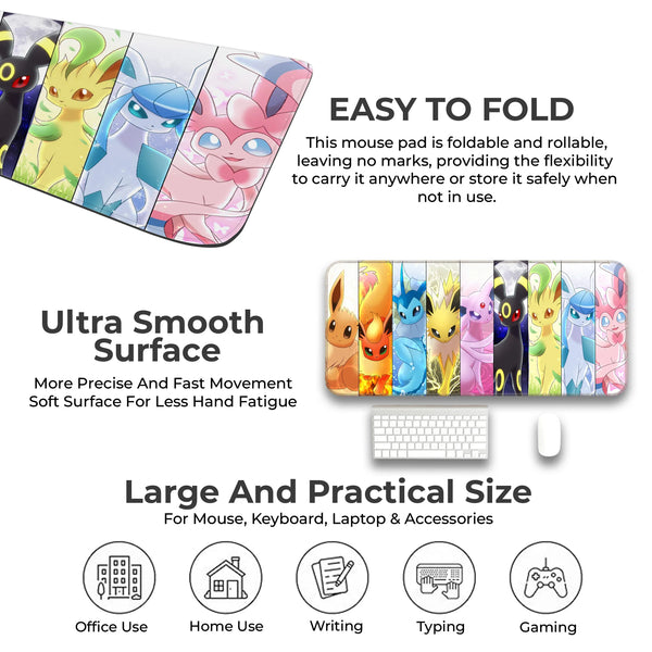 Eevee Evolutions Anime Character Art Deskmat