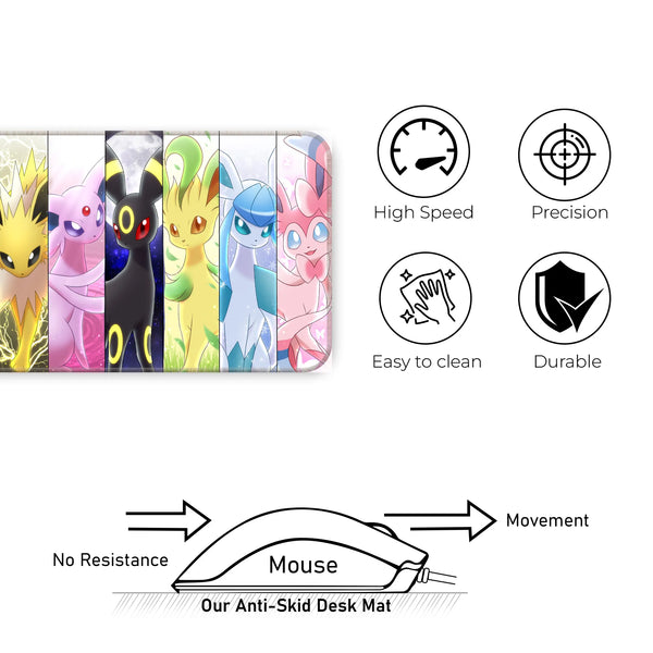 Eevee Evolutions Anime Character Art Deskmat