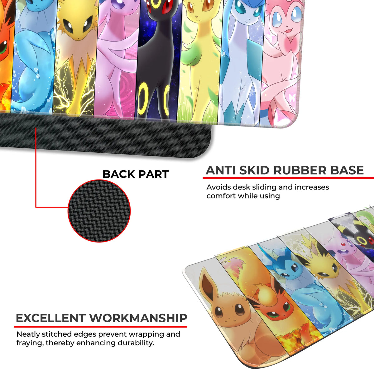Eevee Evolutions Anime Character Art Deskmat