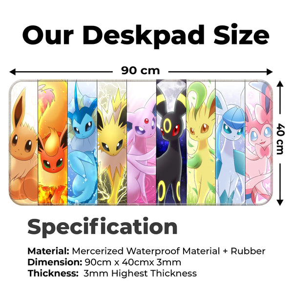 Eevee Evolutions Anime Character Art Deskmat