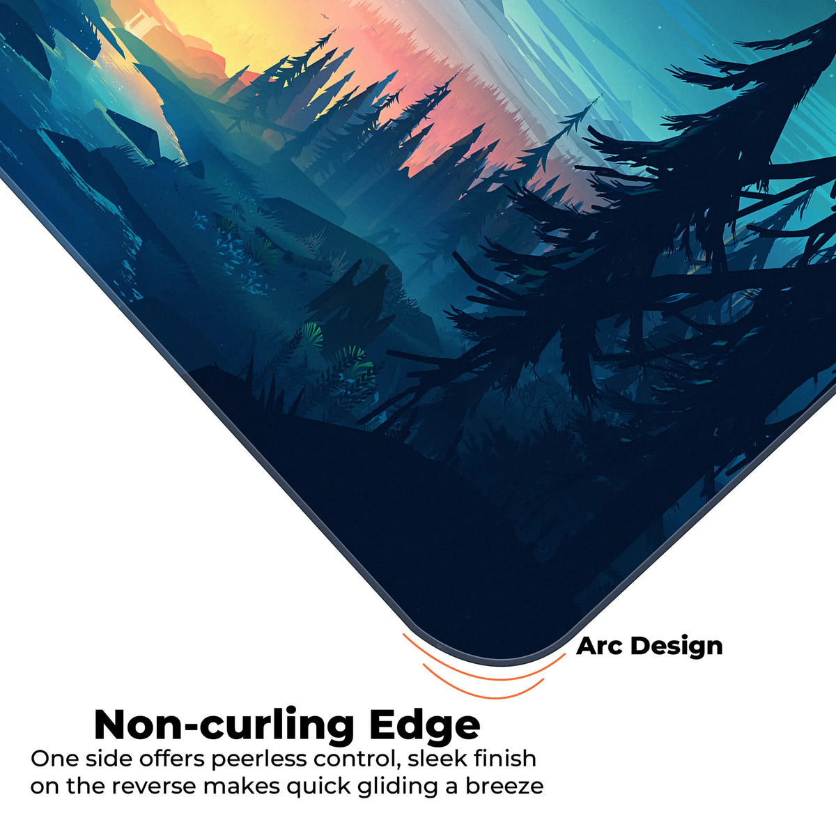 Night Forest Sunset Scenic Landscape Art Deskmat