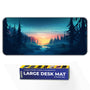 Night Forest Sunset Scenic Landscape Art Deskmat