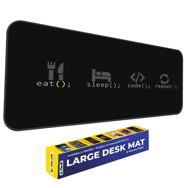 Eat Sleep Code Repeat Programming Geek Deskmat