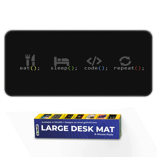Eat Sleep Code Repeat Programming Geek Deskmat