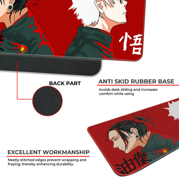 Anime Red Dual Portrait Japanese Art Deskmat