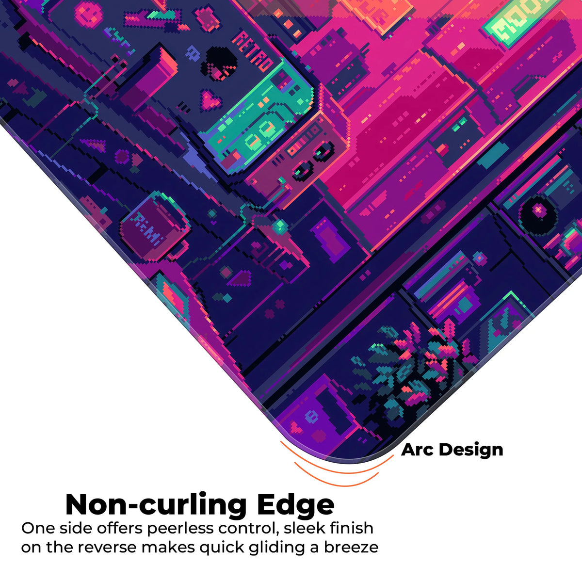 Cyberpunk Pixel Art Retro Gaming Room Deskmat