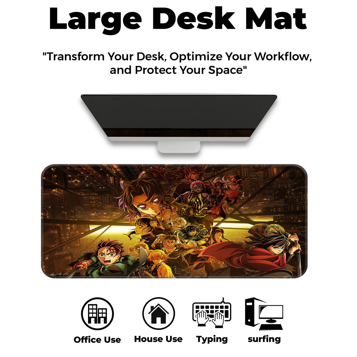 Demon Slayer Anime Battle Collage Art Deskmat