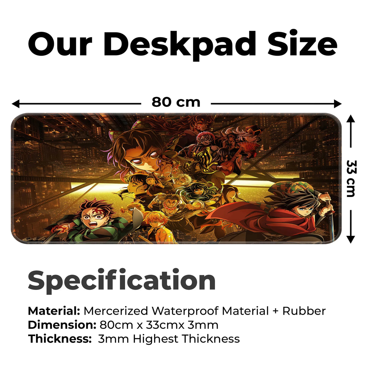 Demon Slayer Anime Battle Collage Art Deskmat