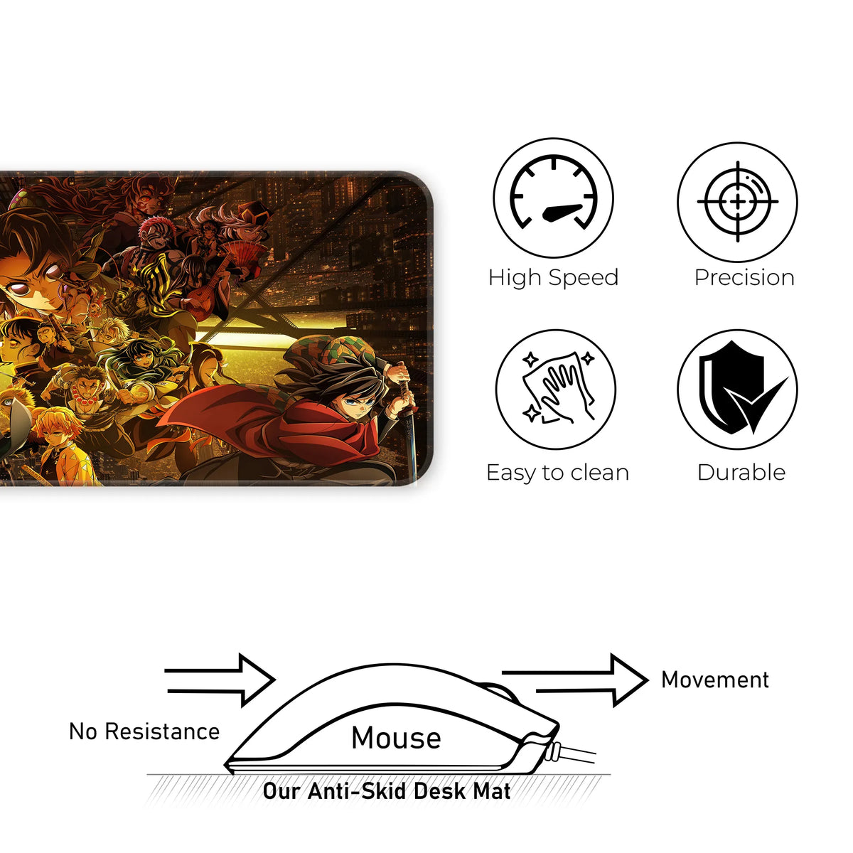 Demon Slayer Anime Battle Collage Art Deskmat
