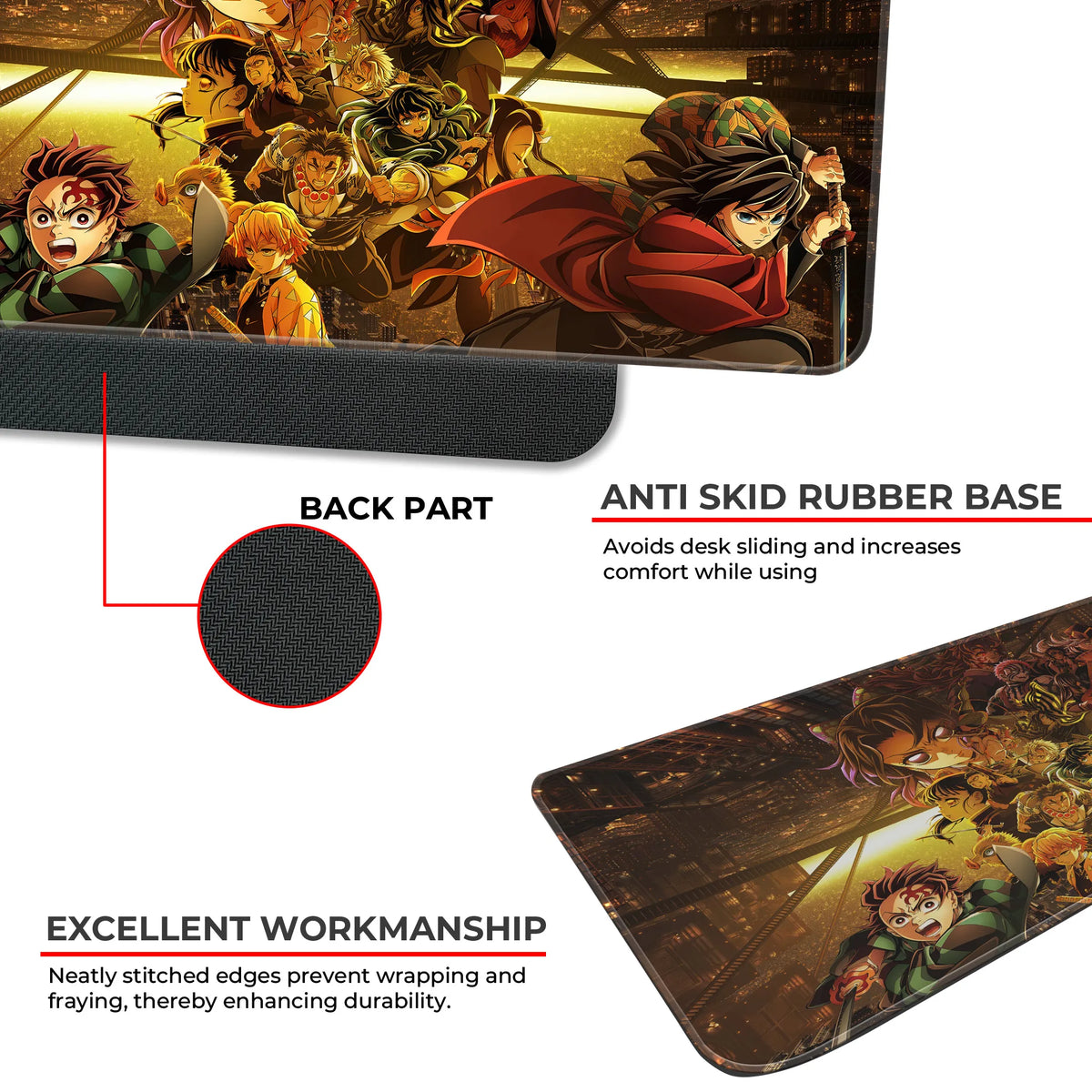 Demon Slayer Anime Battle Collage Art Deskmat