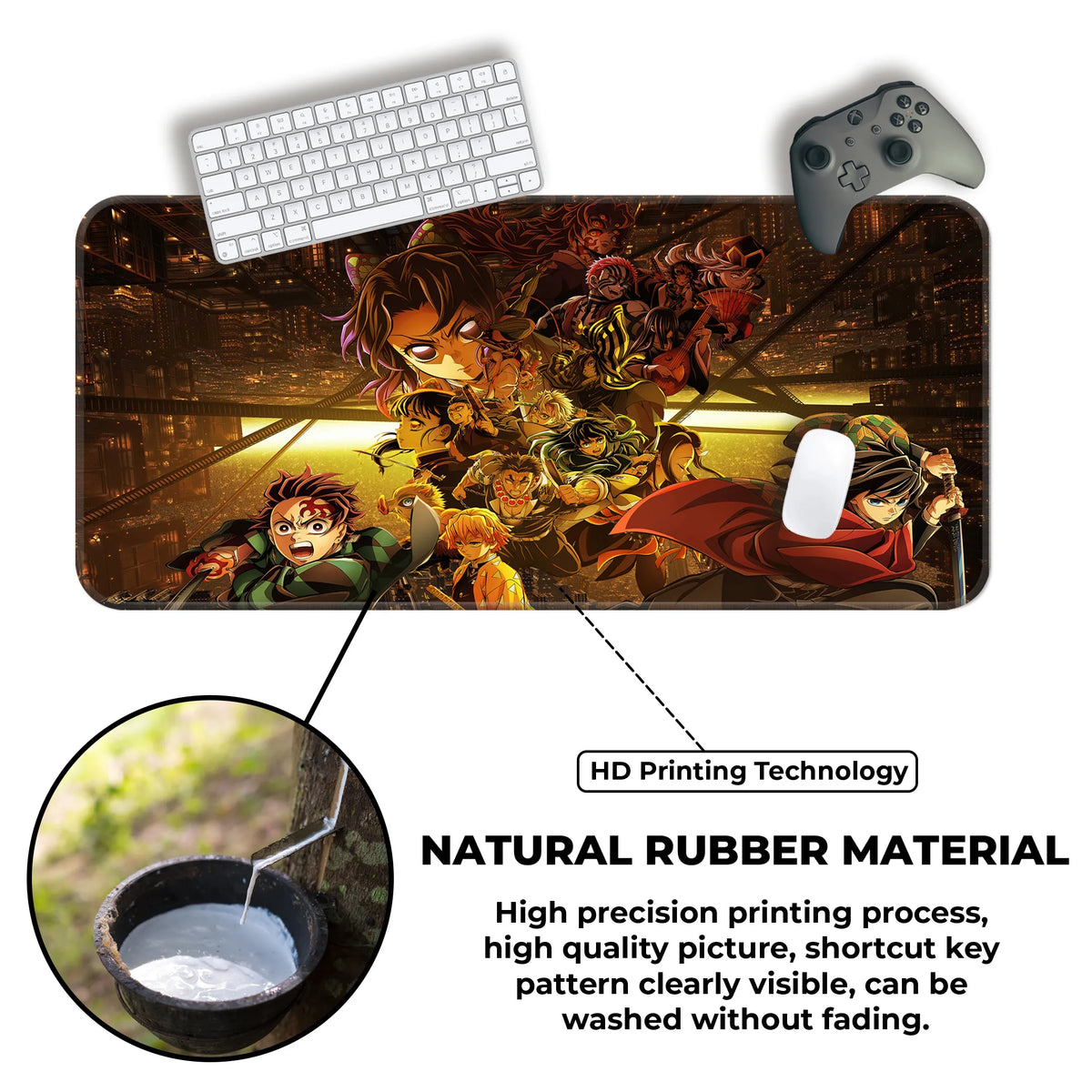 Demon Slayer Anime Battle Collage Art Deskmat