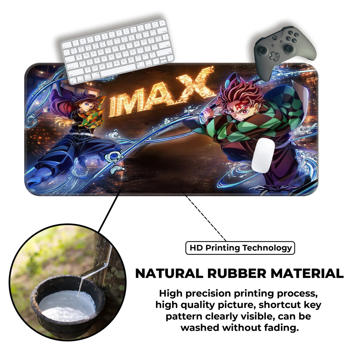 Demon Slayer Anime Water Sword Action Art Deskmat