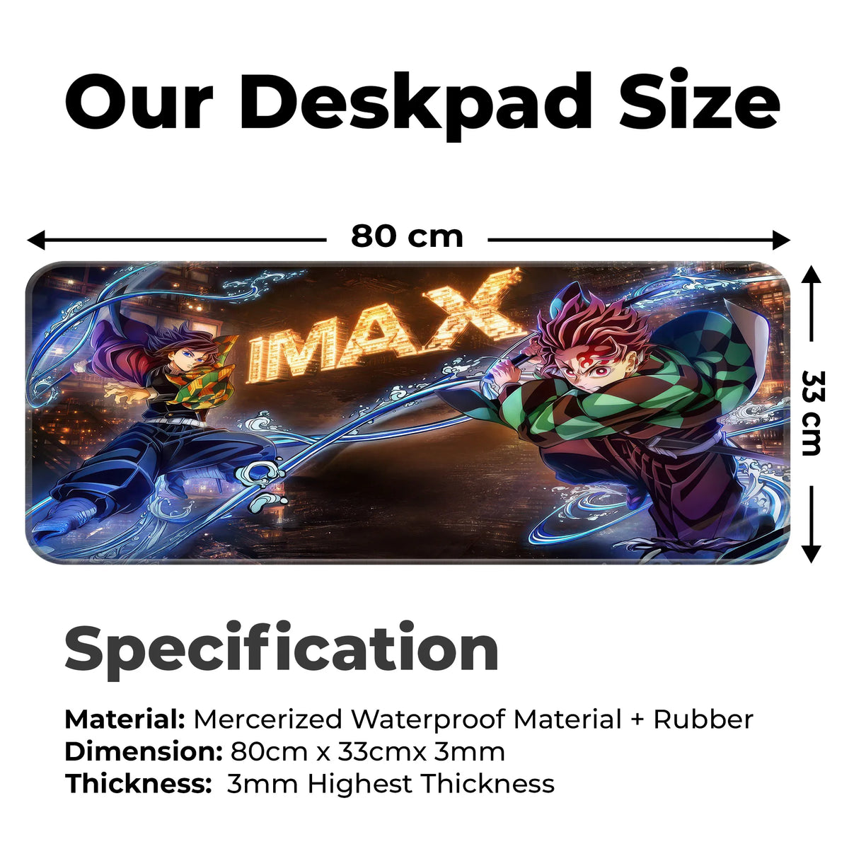 Demon Slayer Anime Water Sword Action Art Deskmat