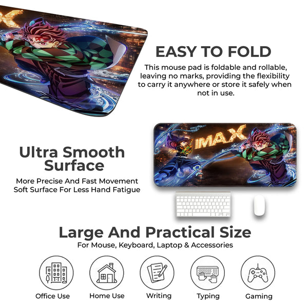 Demon Slayer Anime Water Sword Action Art Deskmat