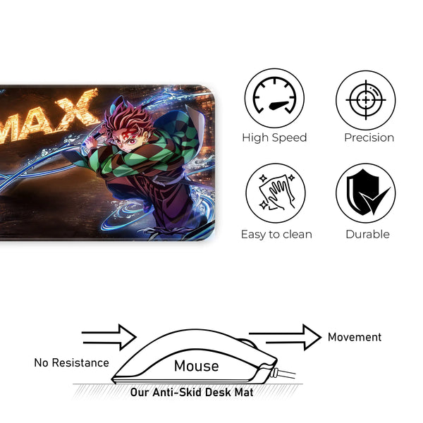 Demon Slayer Anime Water Sword Action Art Deskmat