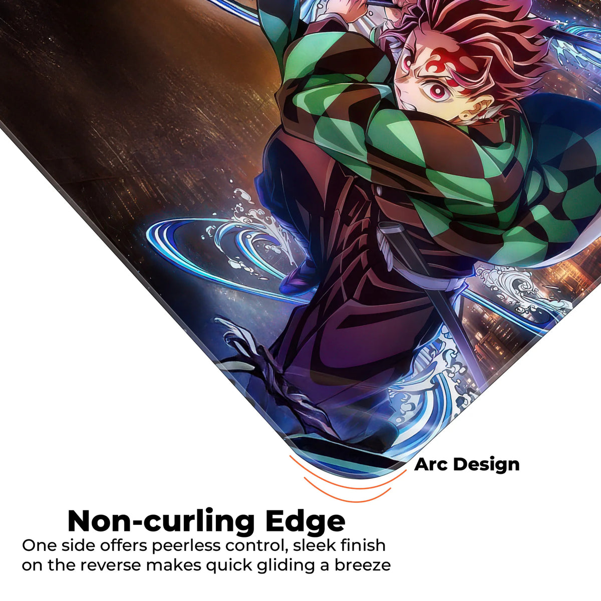 Demon Slayer Anime Water Sword Action Art Deskmat