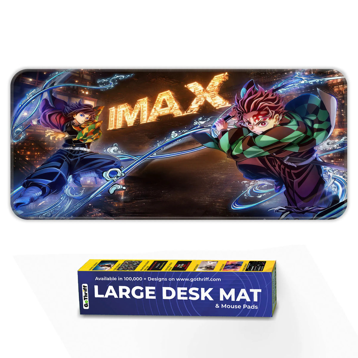 Demon Slayer Anime Water Sword Action Art Deskmat
