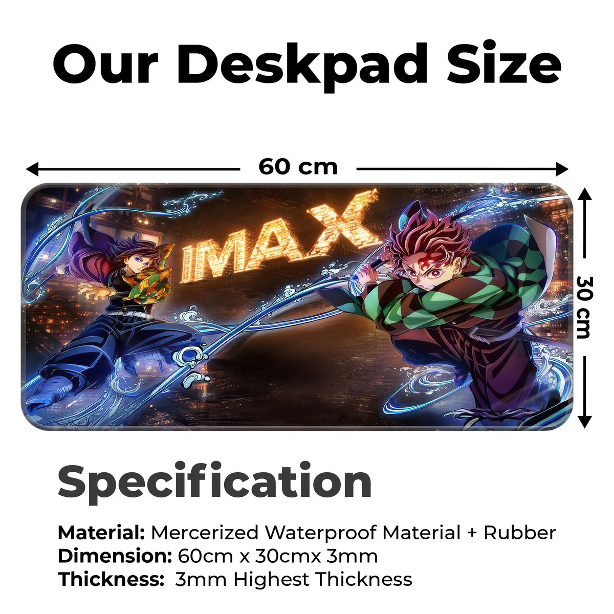 Demon Slayer Anime Water Sword Action Art Deskmat