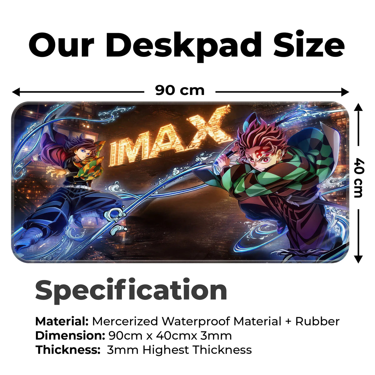 Demon Slayer Anime Water Sword Action Art Deskmat