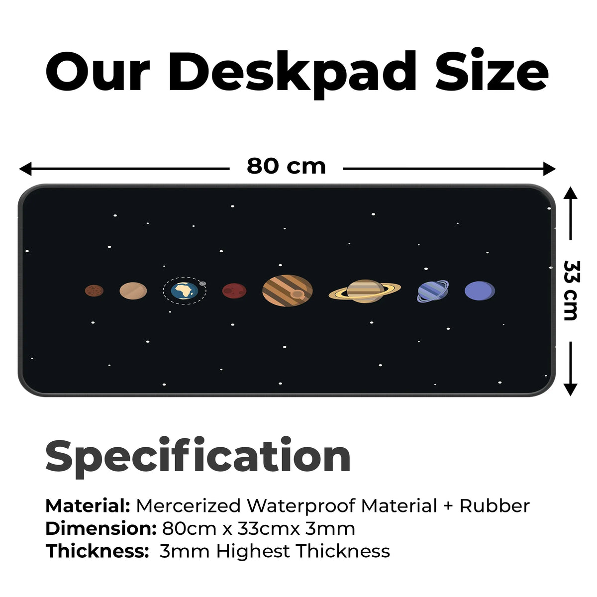 Solar System Educational Space Art Deskmat