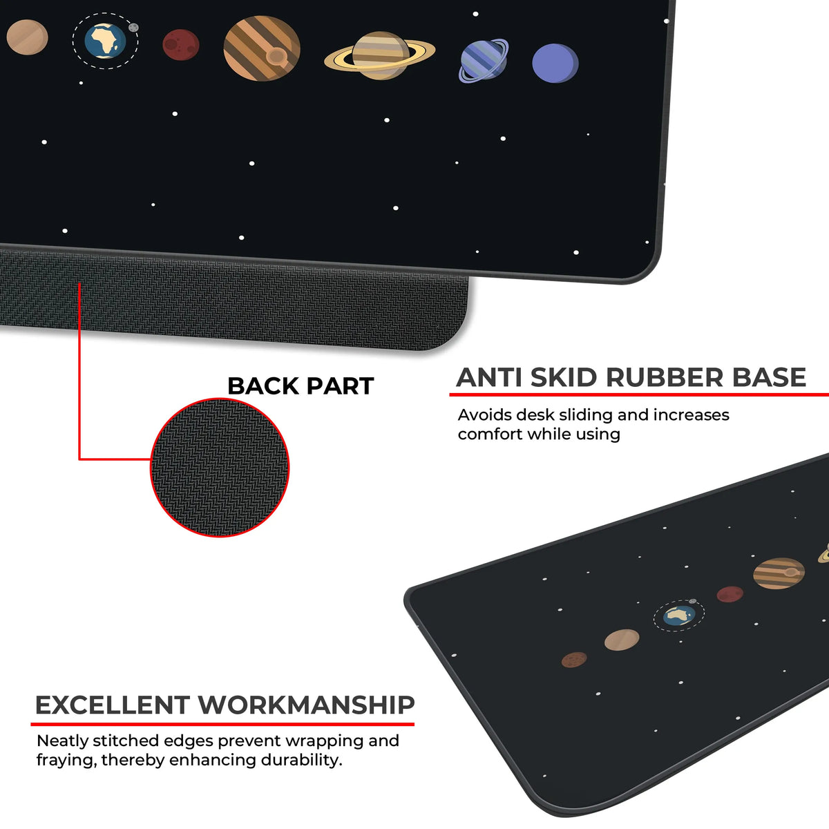 Solar System Educational Space Art Deskmat