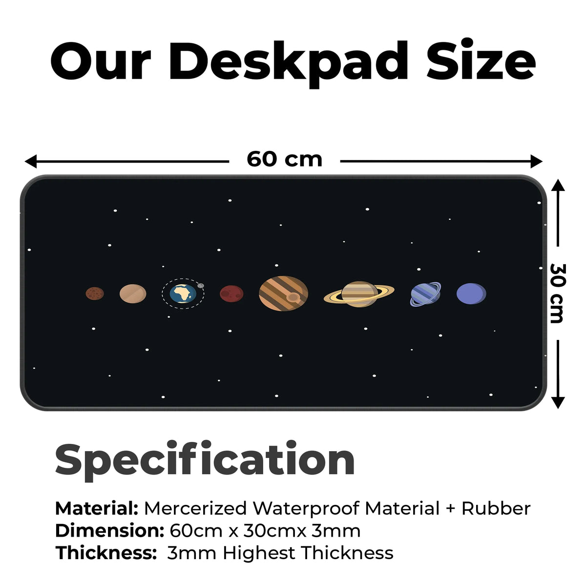 Solar System Educational Space Art Deskmat