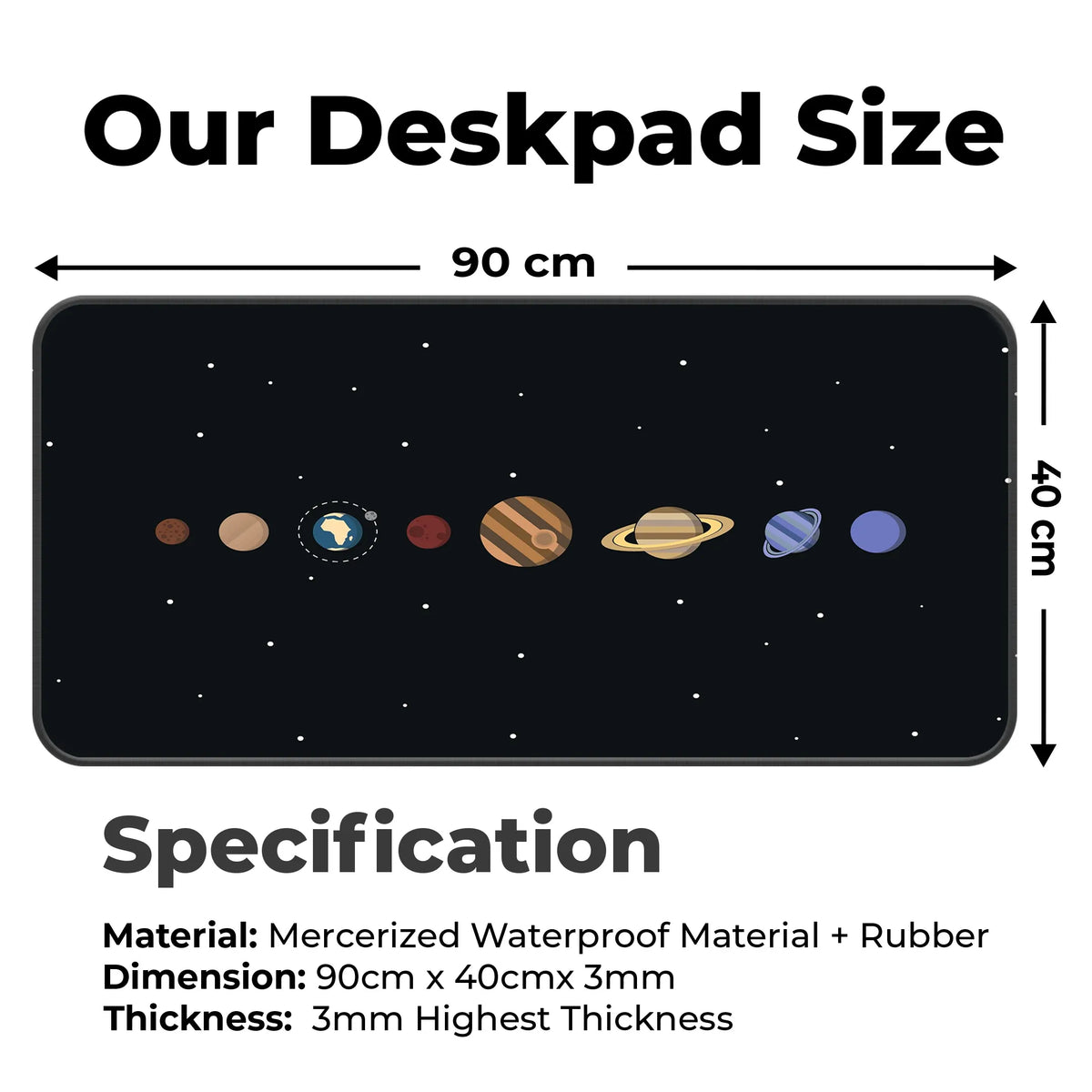 Solar System Educational Space Art Deskmat