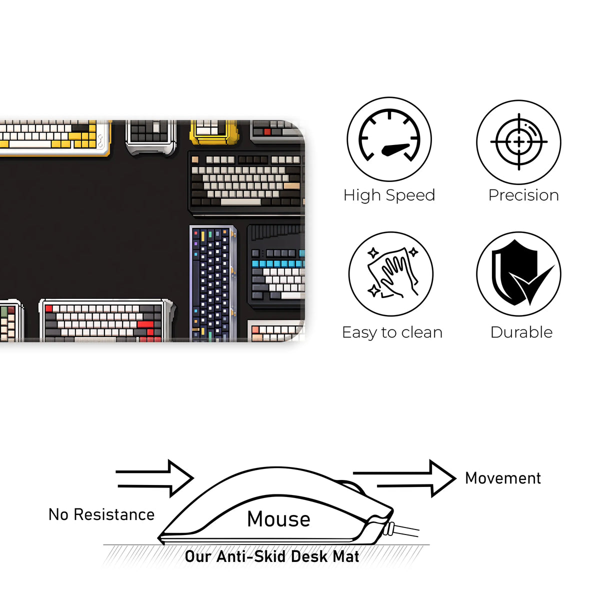 Retro Mechanical Keyboard Design Deskmat