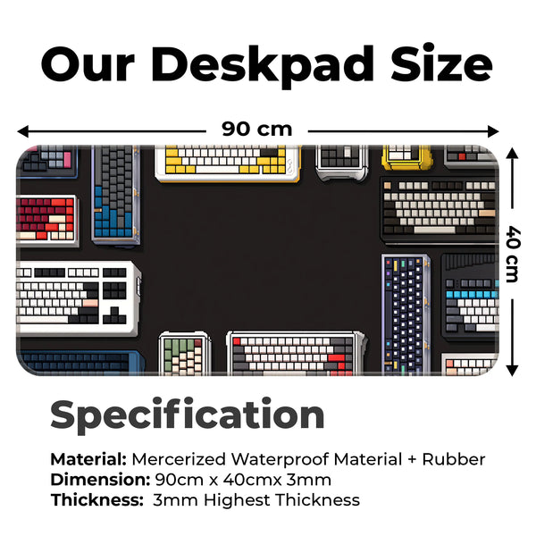 Retro Mechanical Keyboard Design Deskmat