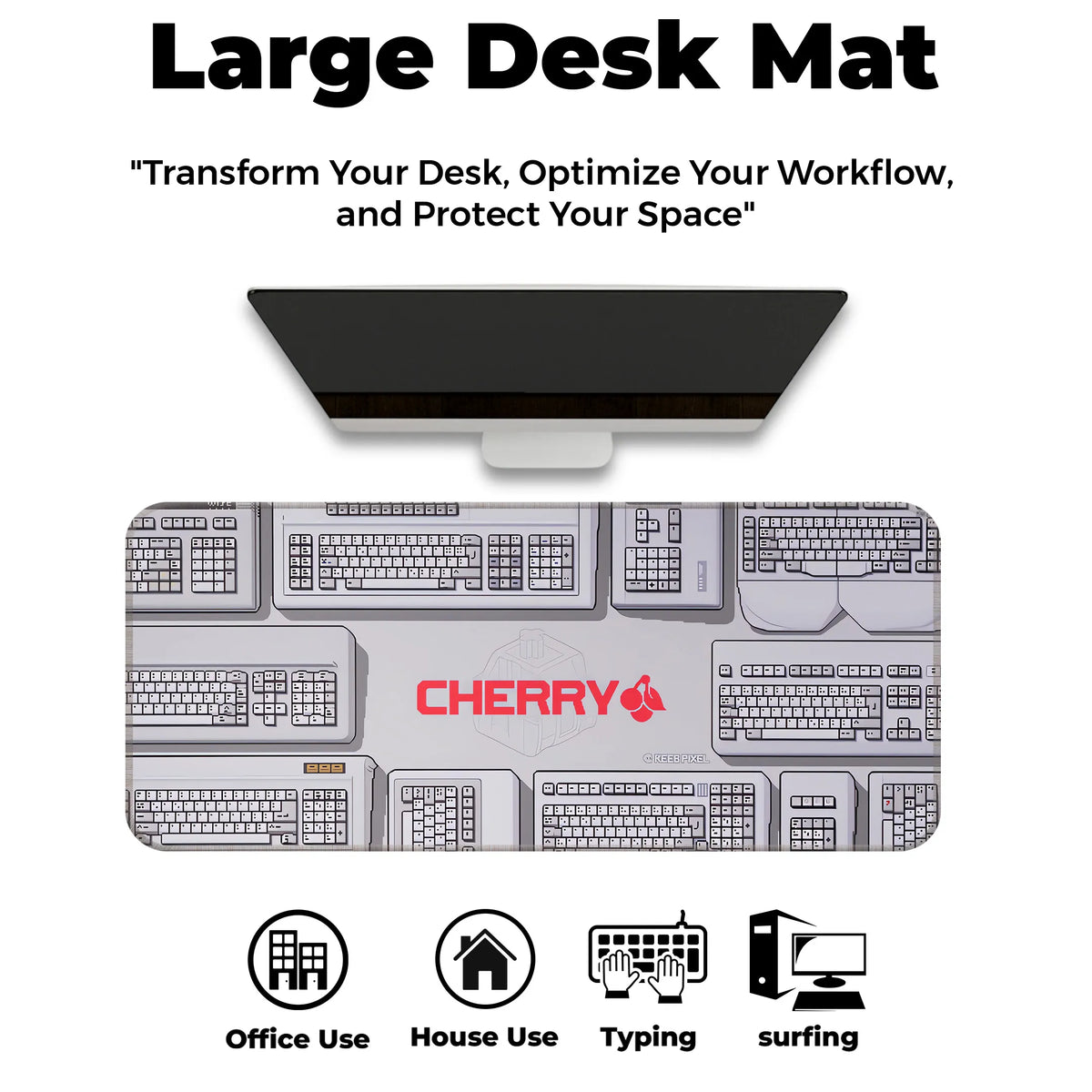 Cherry Mechanical Keyboard Inspired Deskmat